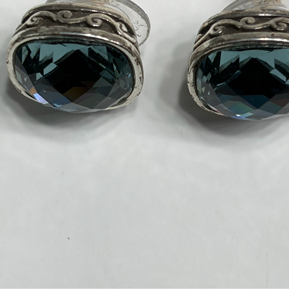 Brighton Venus Rising Ring and matching earrings with aqua crystal stone set - Picture 5 of 5
